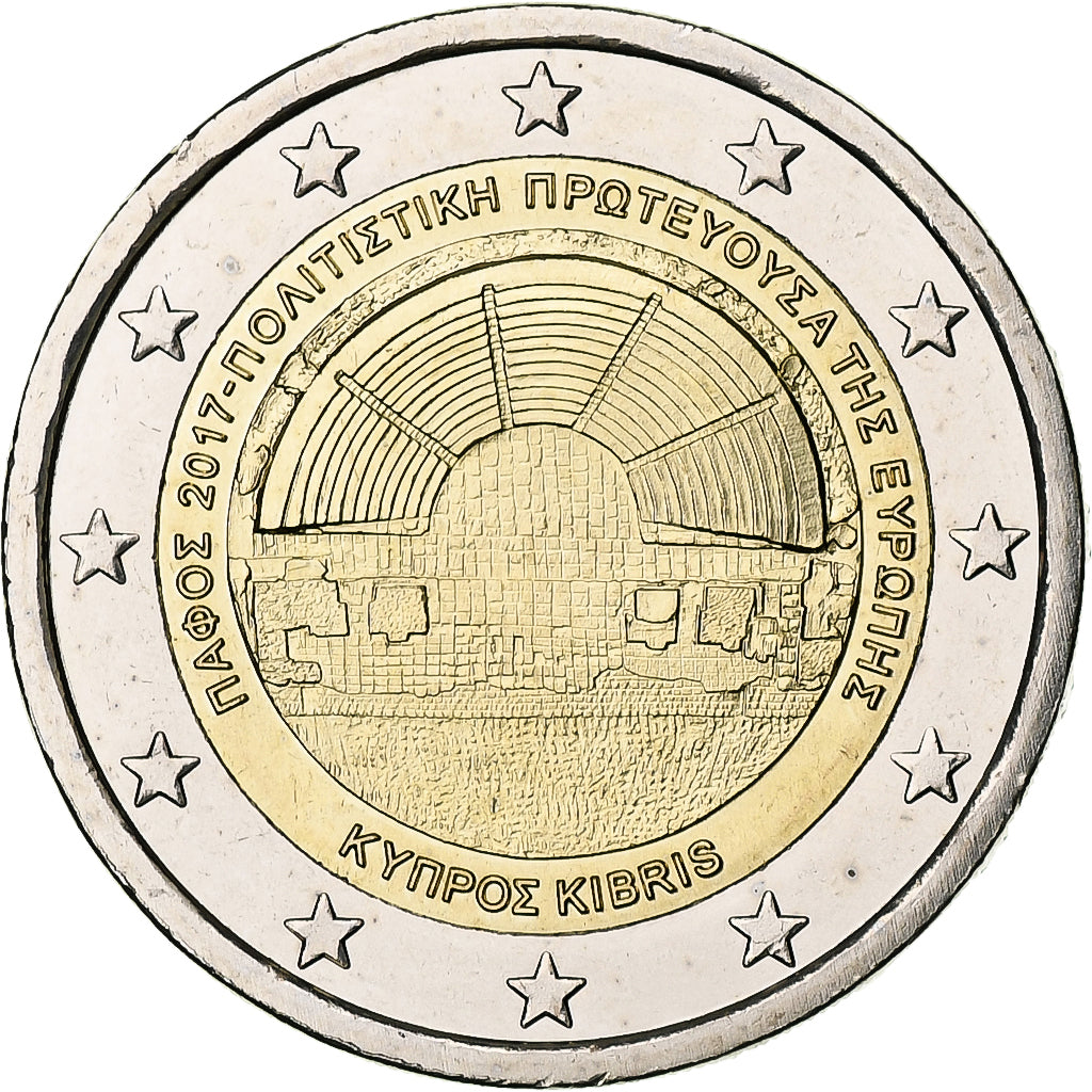 Chypre, 2 Euro, European Capital of Culture, 2017, Athènes, Bimétallique, SPL