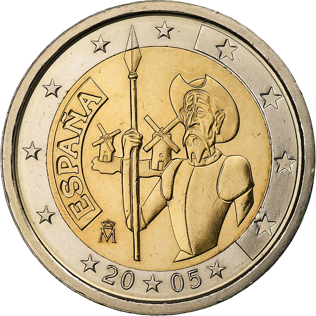 Spain, 2 Euro, Don Quixote, 2005, Madrid, Bi-Metallic, MS(63)
