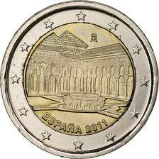 Spain, 2 Euro, Alhambra of Granada, 2011, Madrid, Bi-Metallic, MS(63)