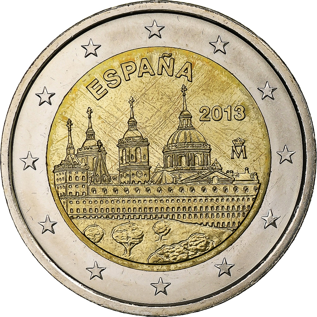 Spanje, 2 Euro, Escurial, 2013, Madrid, Bi-Metallic, UNC-