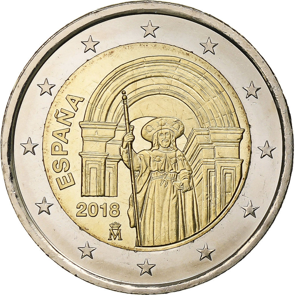 Spain, 2 Euro, Santiago de Compostela, 2018, Madrid, Bi-Metallic, MS(63)