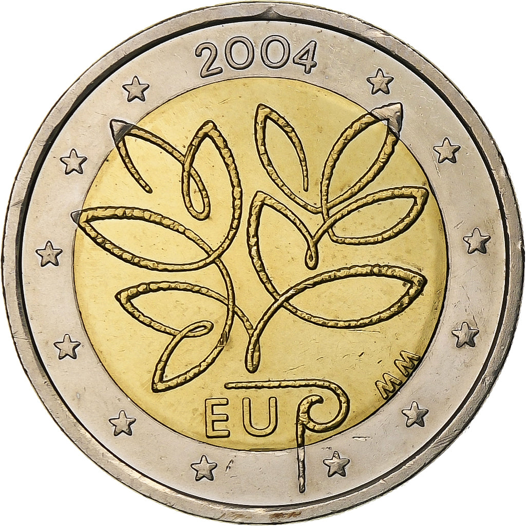 Finland, 2 Euro, Enlargement of EU, 2004, Vantaa, Bi-Metallic, MS(63)