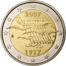 Finlandia, 2 Euro, 90th Anniversary of Independence, 2007, Vantaa, Bi-metallico