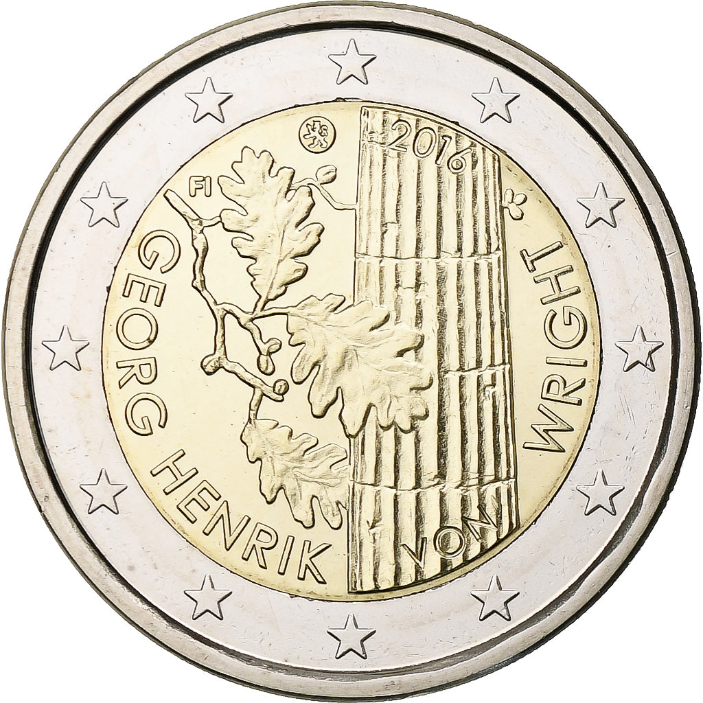 Finland, 2 Euro, Georg Henrik von Wright, 2016, Vantaa, Bi-Metallic, MS(63)