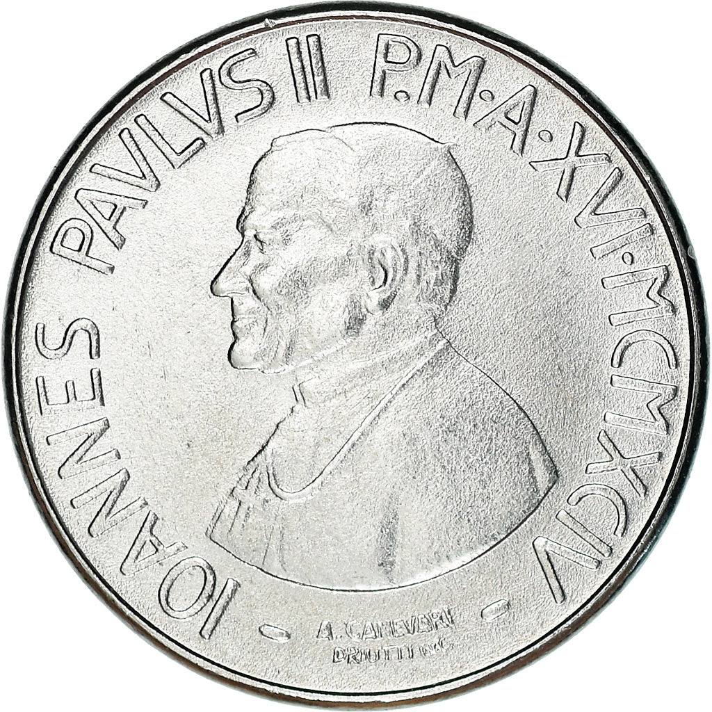 Coin, VATICAN CITY, John Paul II, 50 Lire, 1994, Roma, MS(63), Stainless Steel