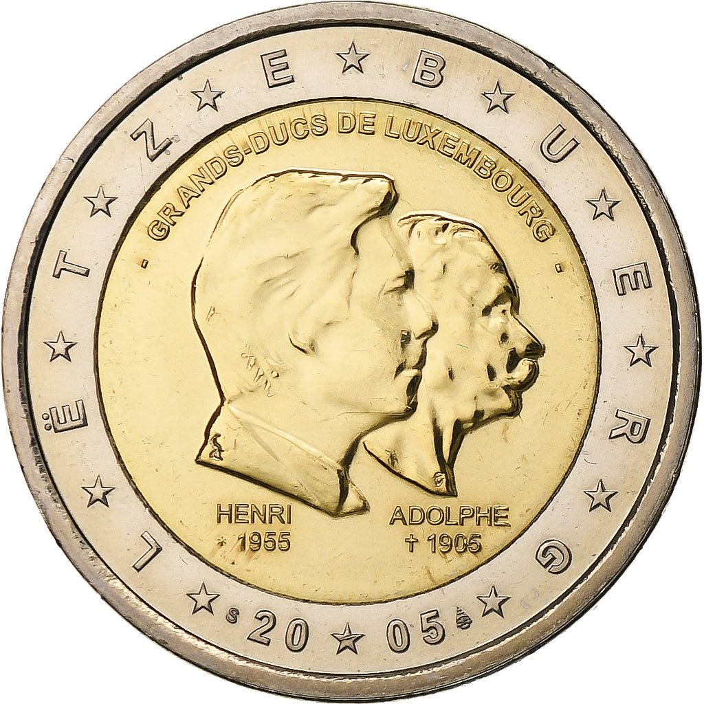 Lussemburgo, 2 Euro, Henri and Adolphe, 2005, Vantaa, Bi-metallico, SPL