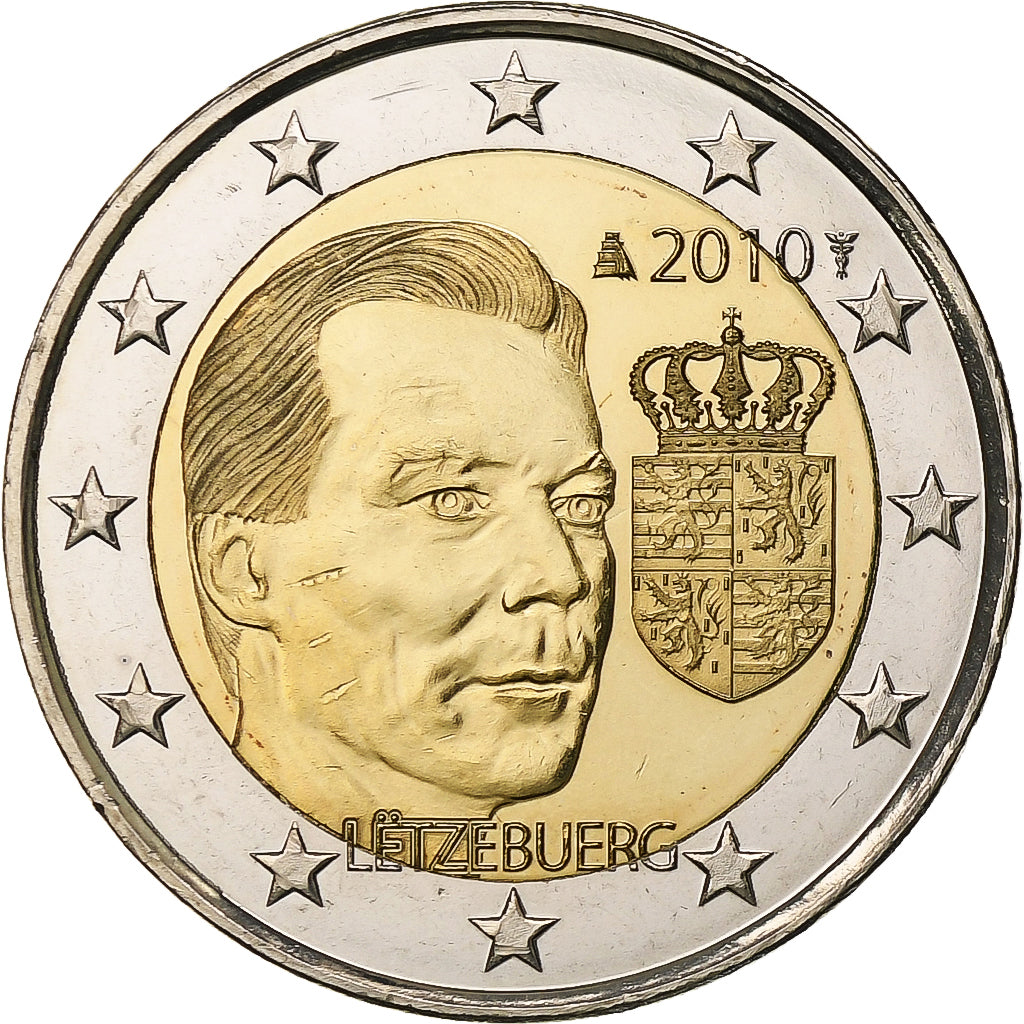 Luxembourg, 2 Euro, Coat of Arms, 2010, Utrecht, Bimétallique, SPL
