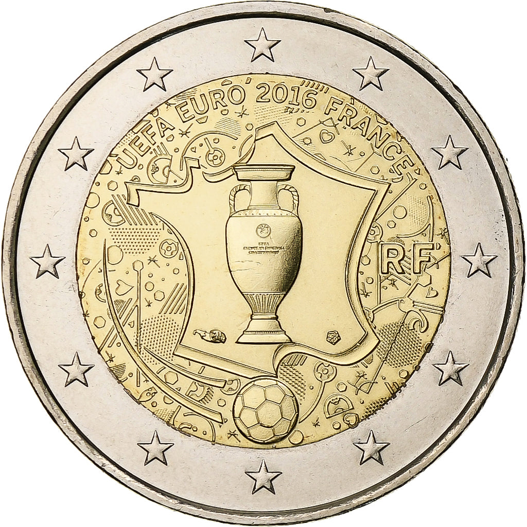 France, 2 Euro, UEFA Euro 2016, 2016, Pessac, Bimétallique, SPL