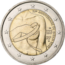 France, 2 Euro, Ruban Rose, 2017, Pessac, Bi-Metallic, MS(63)