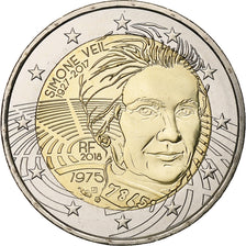 France, 2 Euro, Simone Veil, 2018, Pessac, Bi-Metallic, MS(63)
