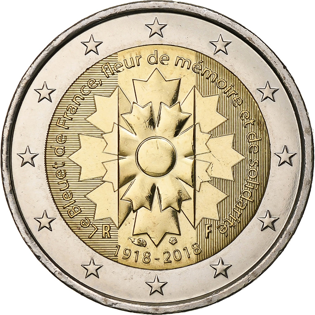 Francja, 2 Euro, bleuet de France, 2018, Pessac, Bimetaliczny, MS(63)