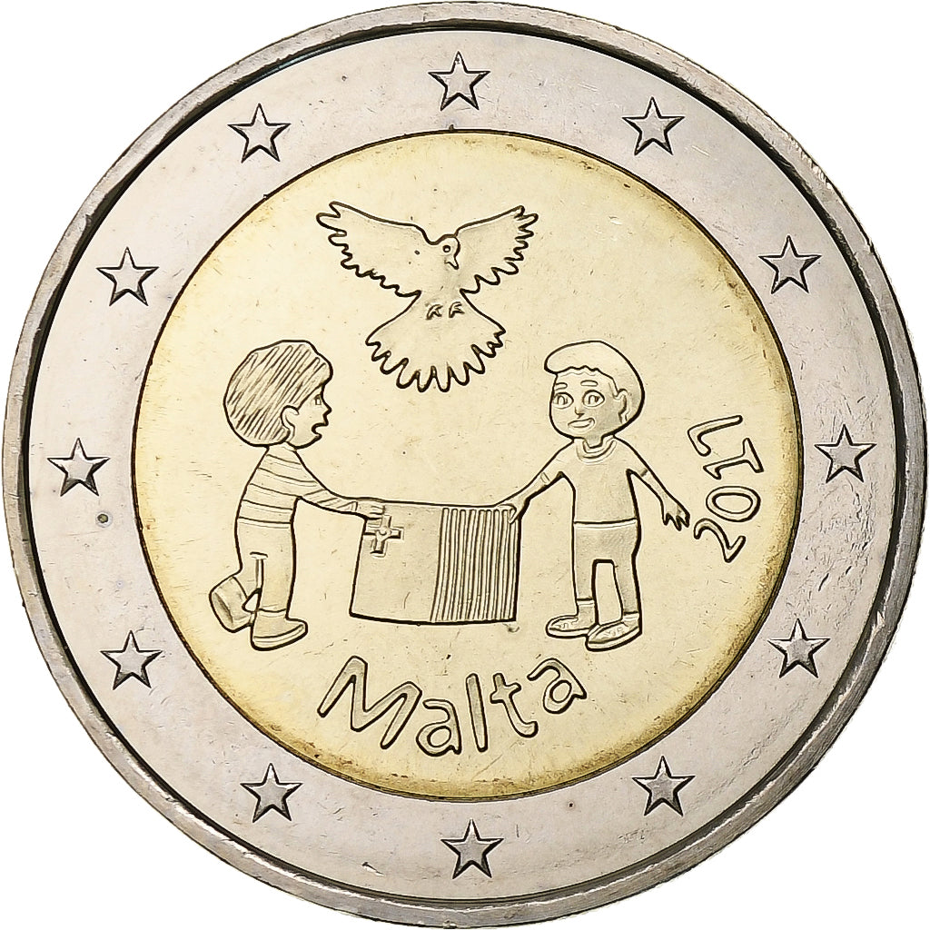 Malta, 2 Euro, Peace, 2017, Bi-metallico, SPL