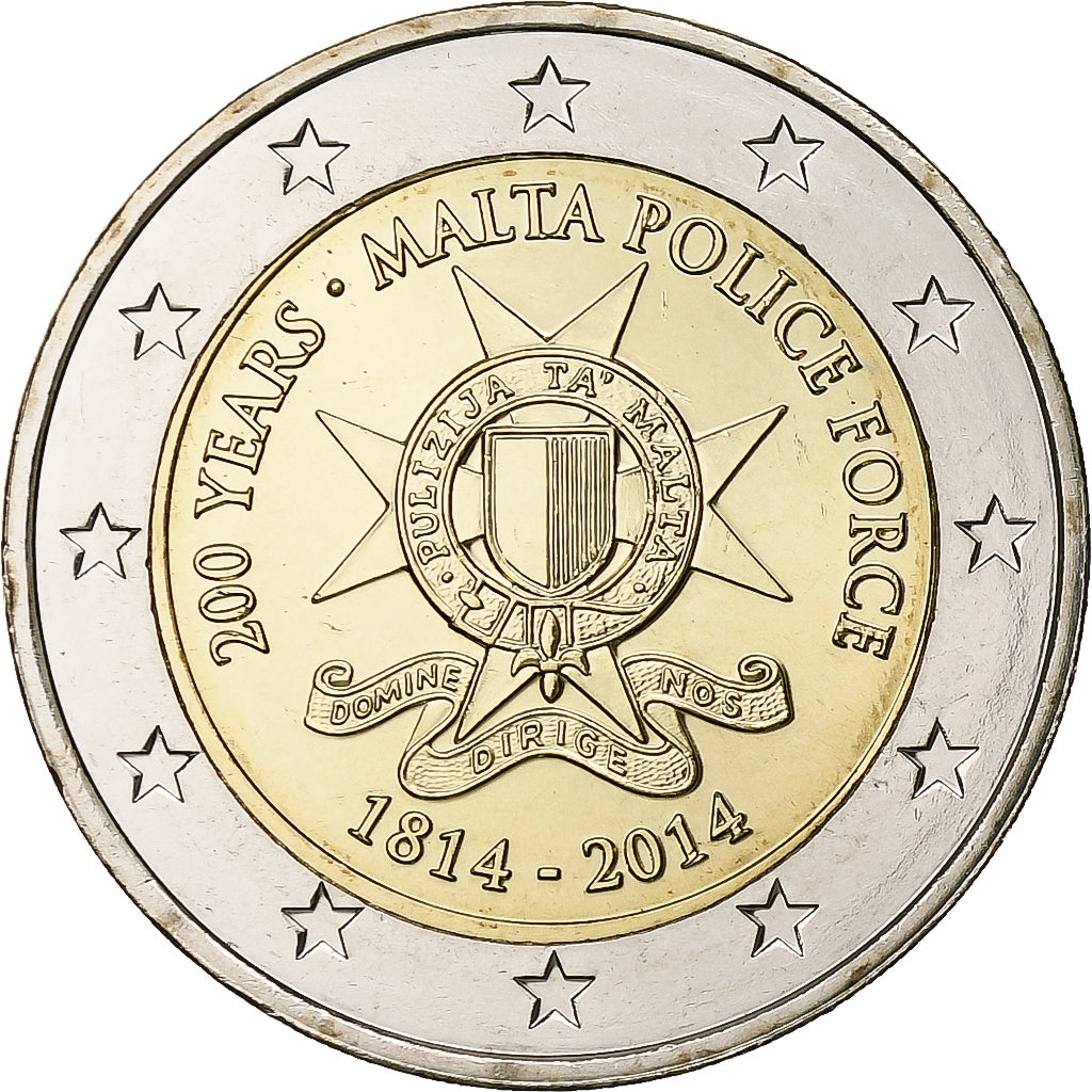 Malta, 2 Euro, Malta Police Force, 2014, Bi-Metallic, MS(63)