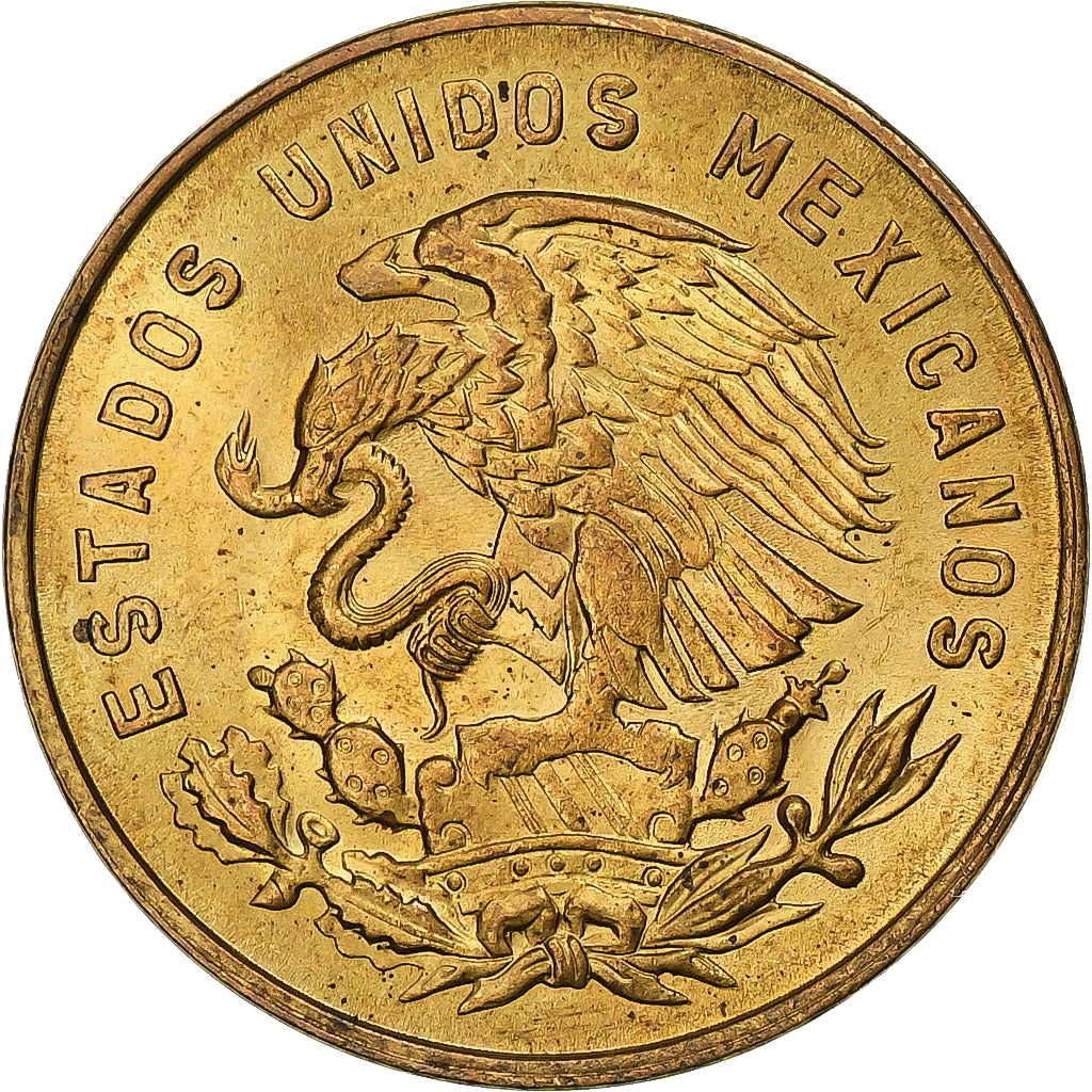Mexico, 5 Centavos, 1968, Mexico City, Brass, MS(63), KM:426