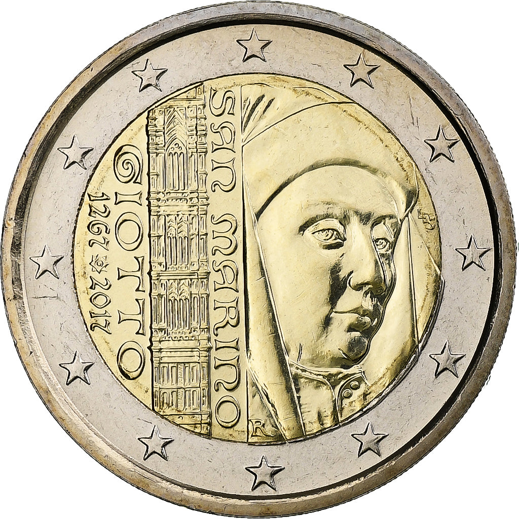 San Marino, 2 Euro, 750 anniversaire de la naissance de Giotto, 2017, Rome