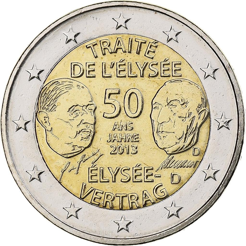 Germany, 2 Euro, 50 ans du traité de l'Élysée, 2013, Munich, Bi-Metallic