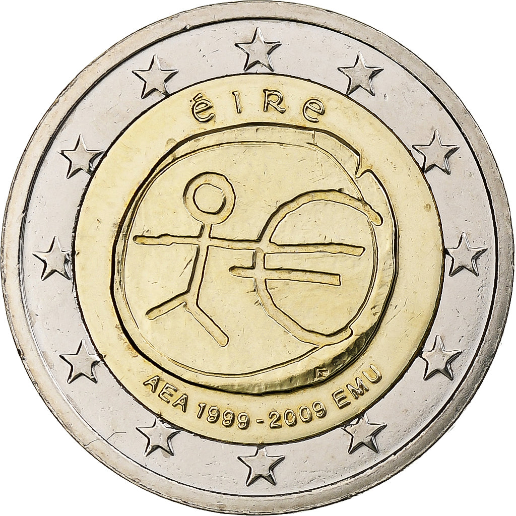 Irlande, 2 Euro, Union économique et monétaire, 2009, Dublin, Bimétallique