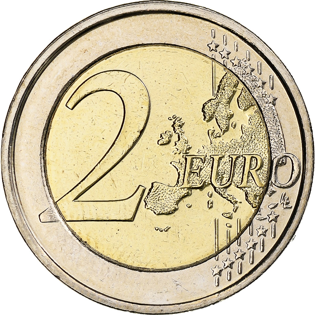 Belgia, 2 Euro, 30 ans du drapeau de l'UE, 2015, Brussels, Bimetaliczny, MS(63)