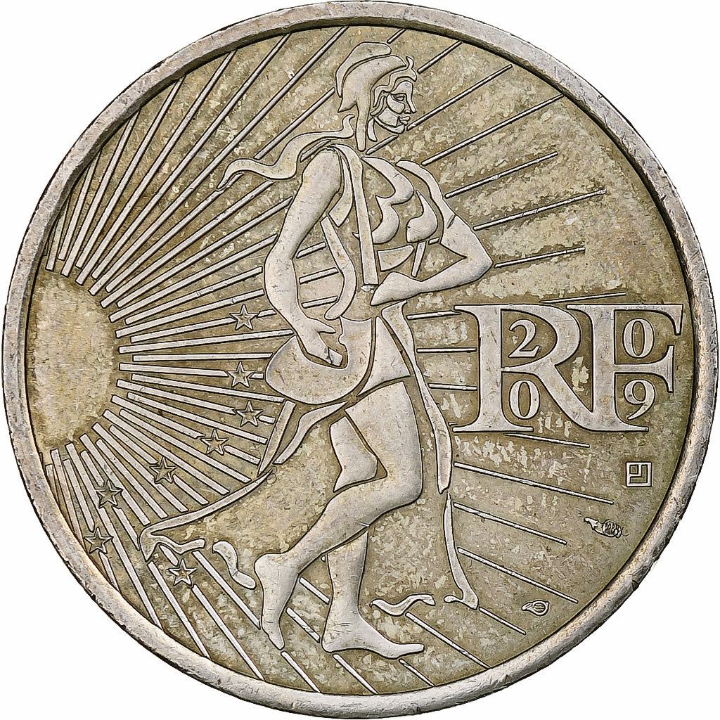 Francia, 10 Euro, Semeuse, 2009, Pessac, Plata, MBC, KM:1580