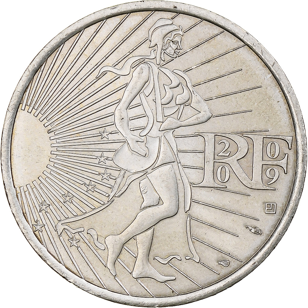France, 10 Euro, Semeuse, 2009, Pessac, Silver, MS(60-62), KM:1580