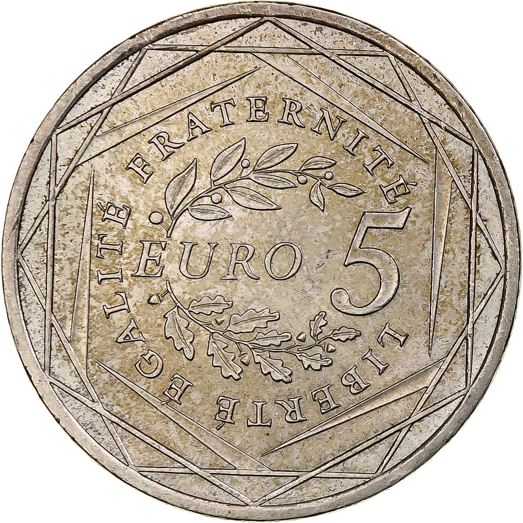 Francja, 5 Euro, Semeuse, 2008, Pessac, Srebro, AU(50-53), KM:1534