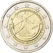 Grecia, 2 Euro, Marathon, 2010, Athens, Bi-metallico, SPL, KM:236