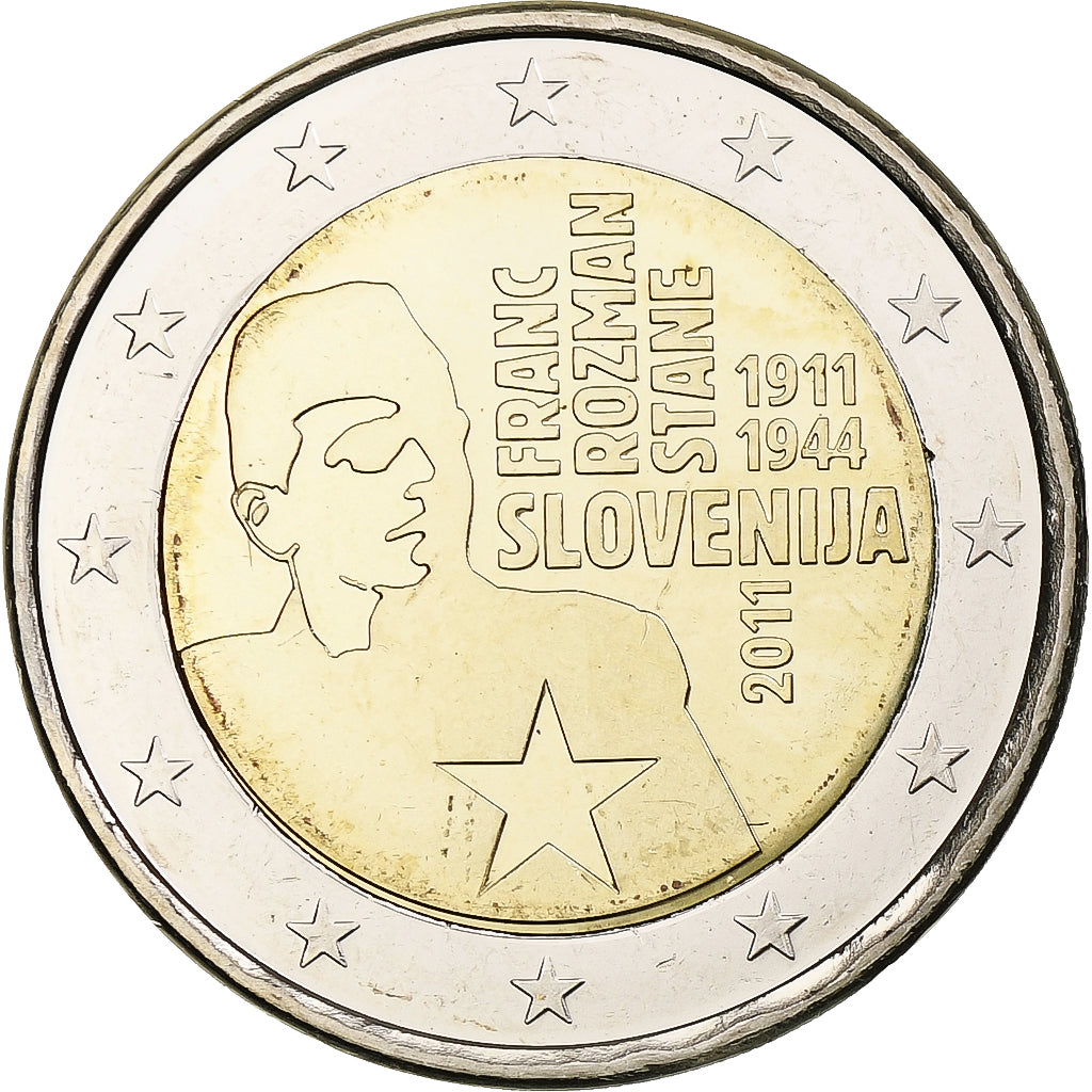 Slovénie, 2 Euro, Franc Rozman - Stane, 2011, Vantaa, Bimétallique, SPL