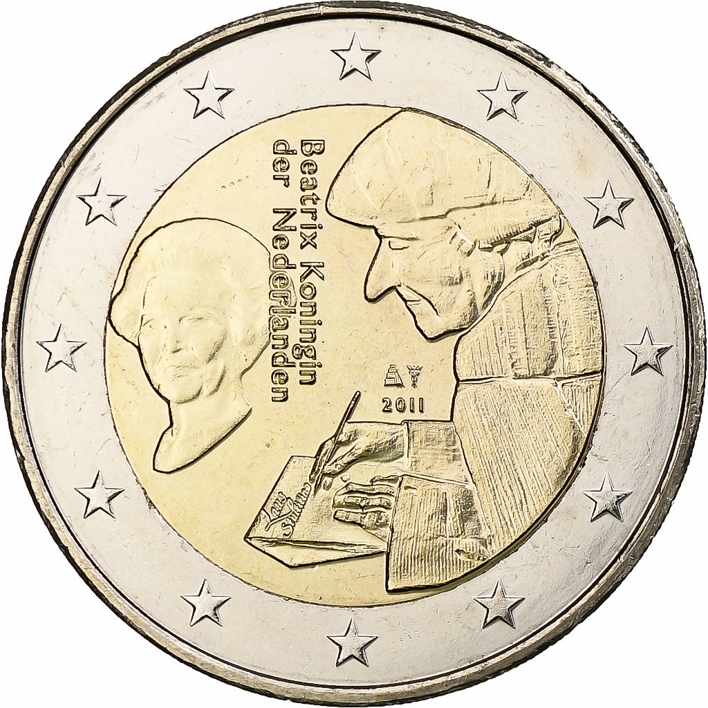 Netherlands, 2 Euro, Erasmus, 2011, Utrecht, Bi-Metallic, MS(63)