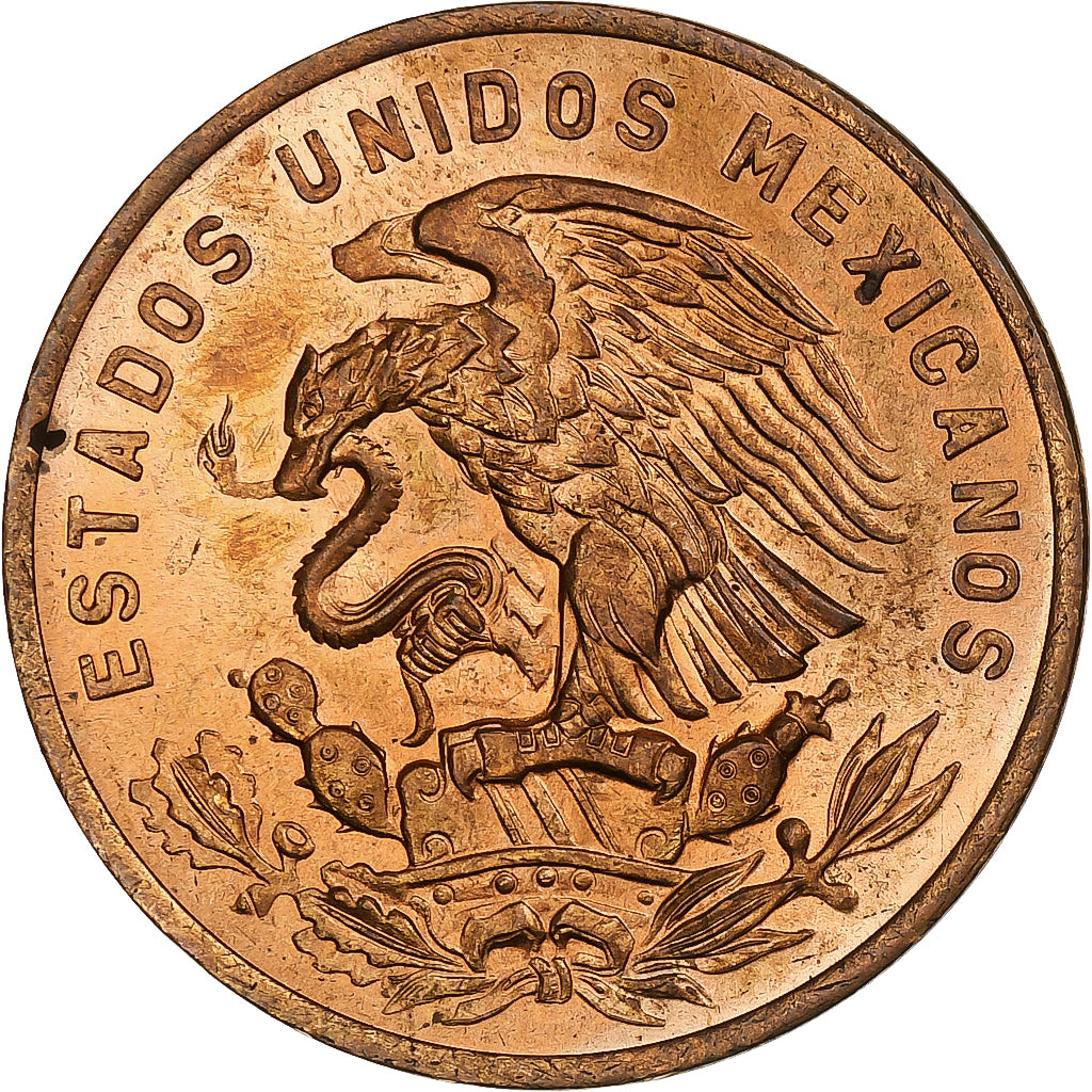 Mexico, 20 Centavos, 1960, Mexico City, Bronze, MS(60-62), KM:440