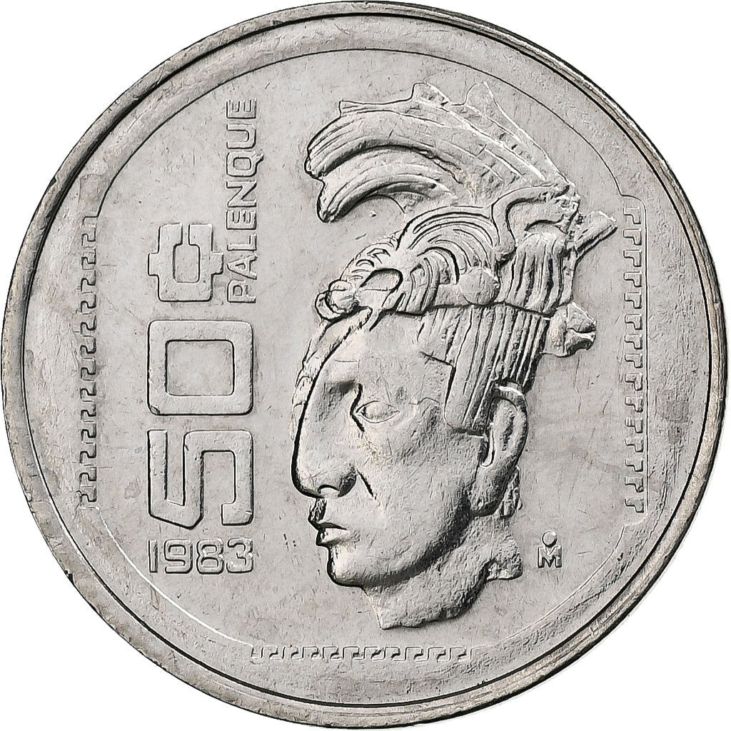 Mexico, 50 Centavos, Palenque, 1983, Mexico City, Stainless Steel, MS(63)