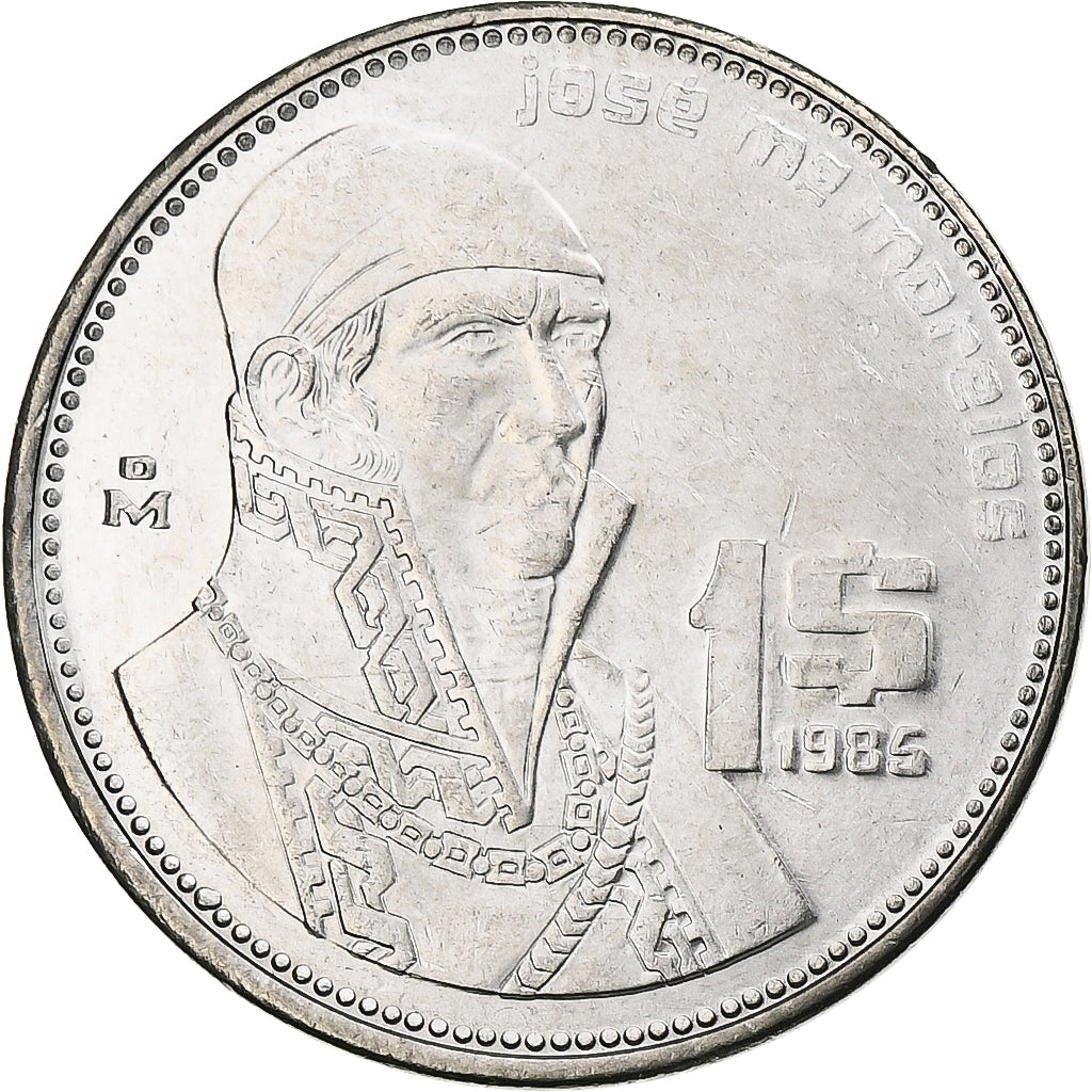 Mexico, Peso, 1985, Mexico City, Stainless Steel, UNC-, KM:496