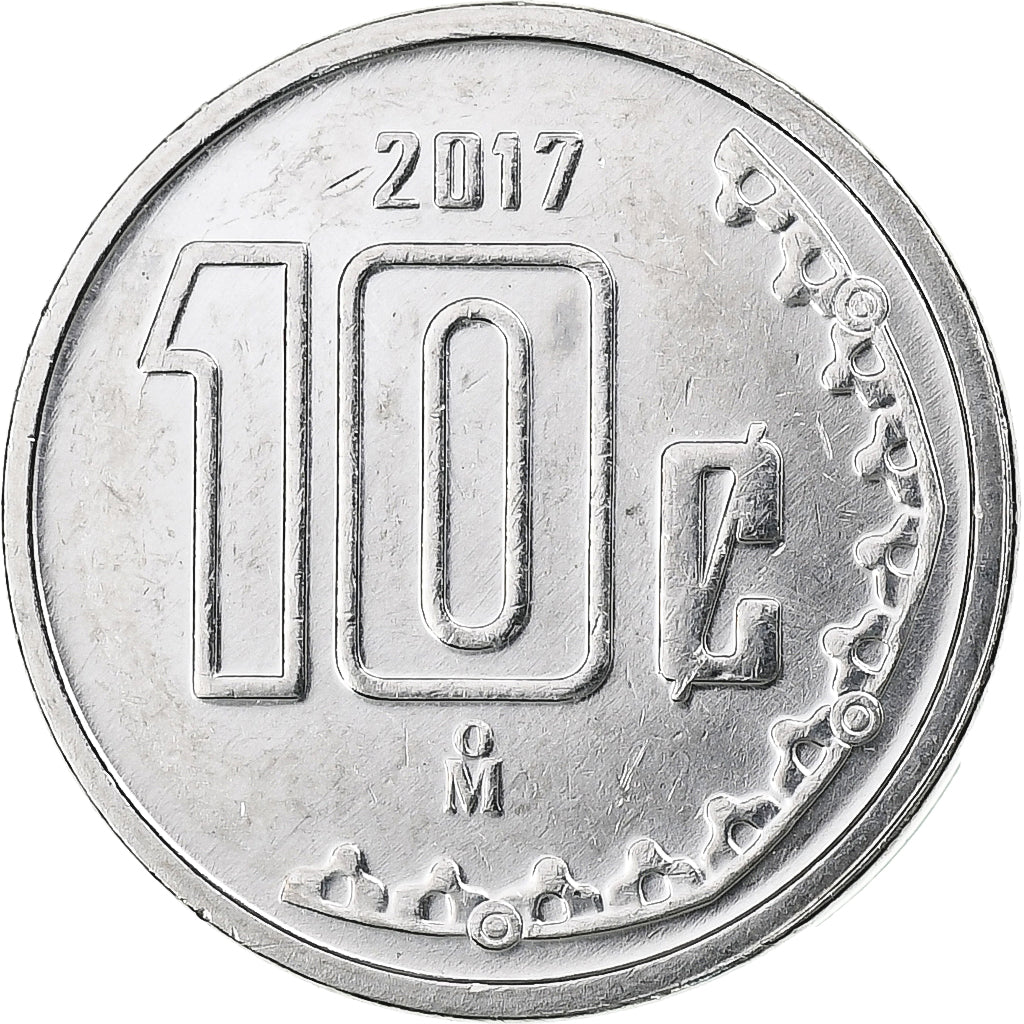 Mexico, 10 Centavos, 2017, Mexico City, Stainless Steel, MS(63), KM:934
