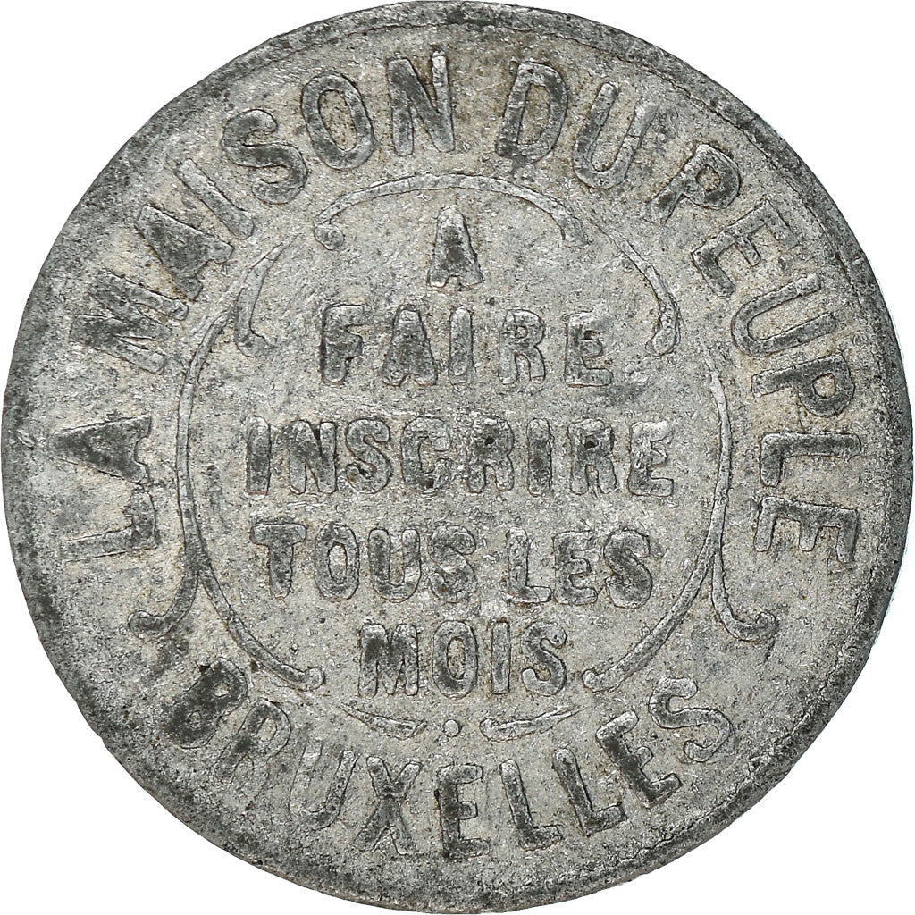 token, Belgium, La Maison du Peuple, Bruxelles, Jeton de Ristourne, Un pain.
