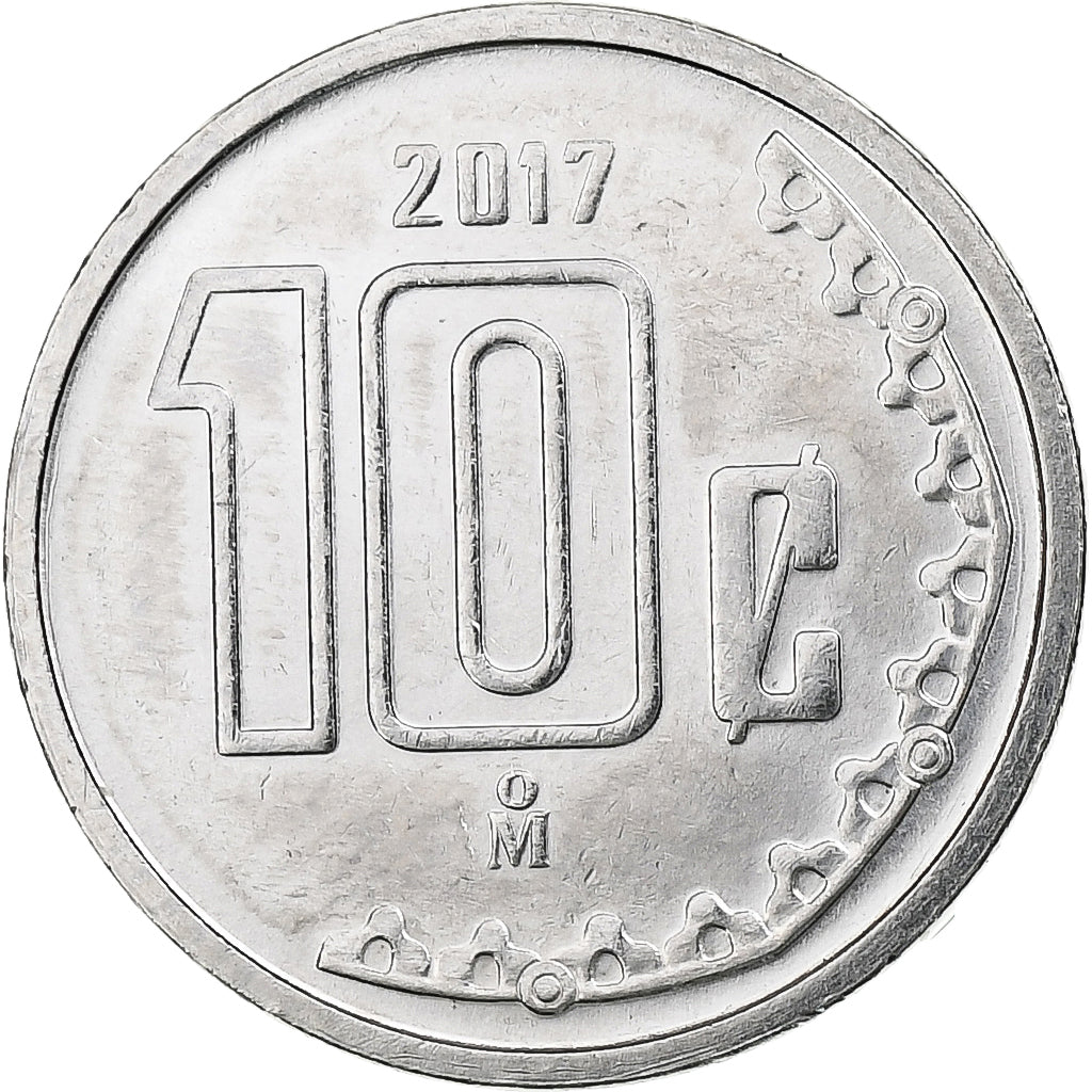 Mexiko, 10 Centavos, 2017, Mexico City, Stainless Steel, UNZ, KM:934