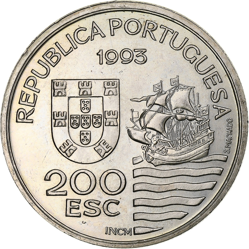 Portugal, 200 Escudos, Daimios of Omura, 1993, Lisbon, Cobre-níquel, MS(63)