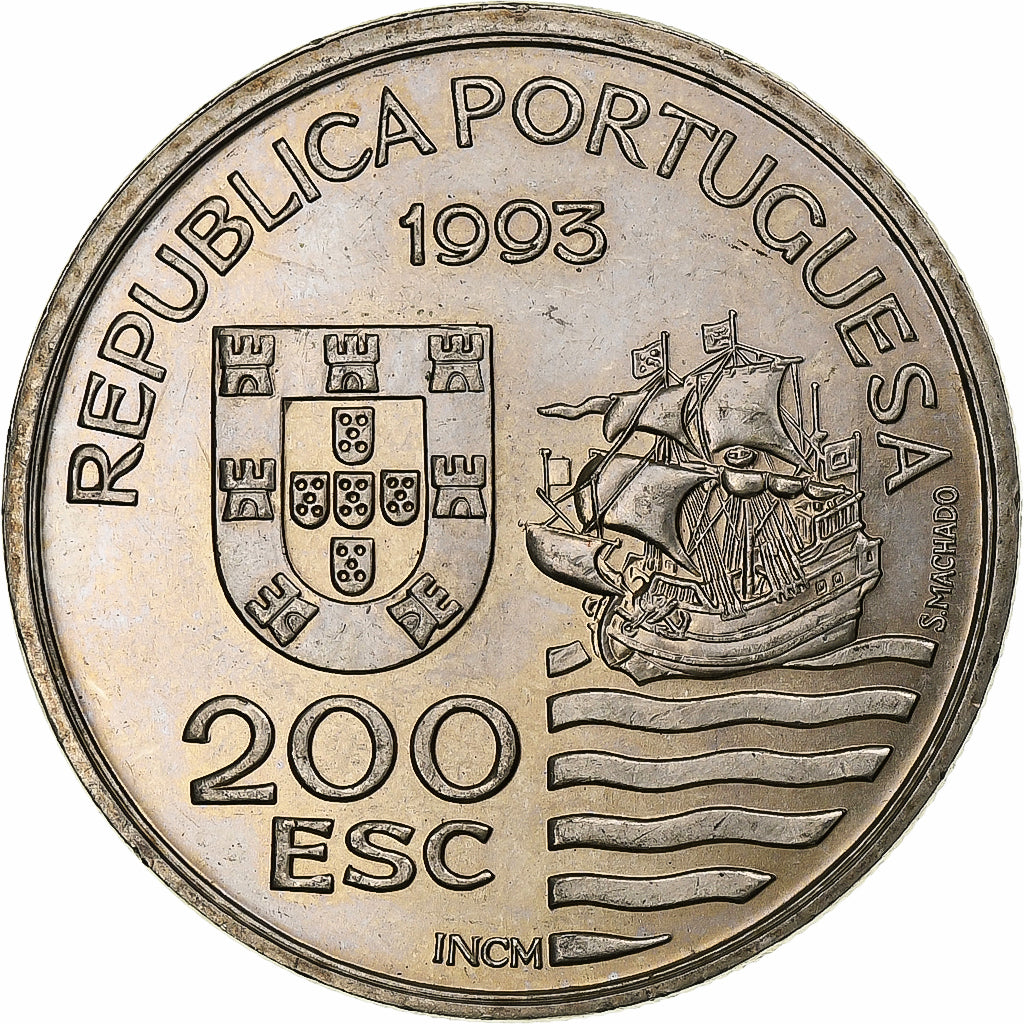 Portugal, 200 Escudos, Daimios of Omura, 1993, Lisbon, Cupro-nikkel, UNC-