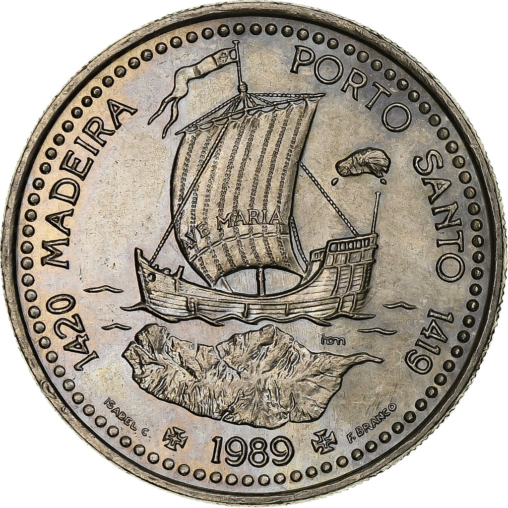 Portugal, 100 Escudos, Madeira and Porto Santo, 1989, Lisbon, Kupfer-Nickel