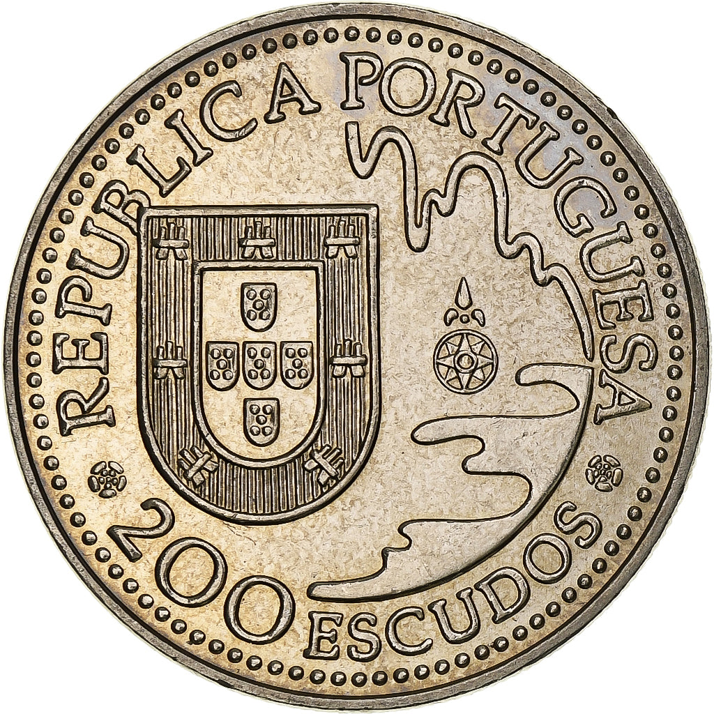 Portugal, 200 Escudos, Tanegashima, 1993, Lisbon, Cobre-níquel, MS(63), KM:665