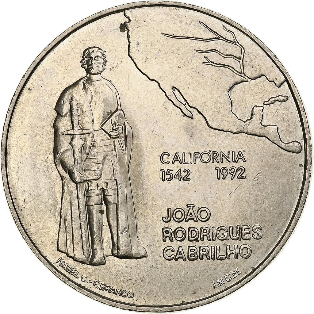 Portugal, 200 Escudos, California, 1992, Lisbon, Miedź-Nikiel, AU(55-58)