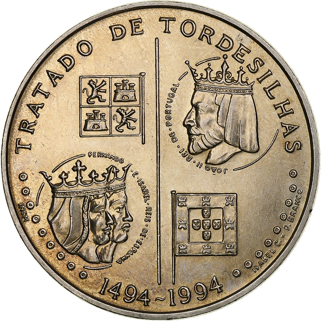 Portugal, 200 Escudos, Treaty of Tordesilhas, 1994, Lisbonne, Cupro-nickel, SPL