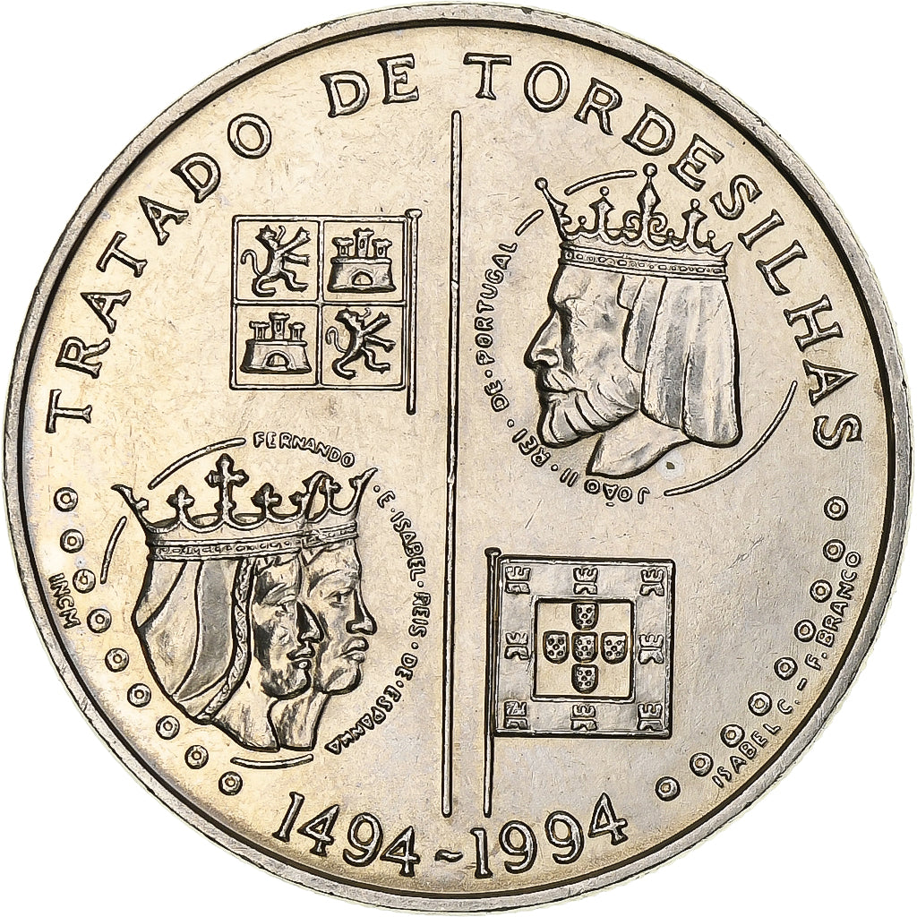 Portogallo, 200 Escudos, Treaty of Tordesilhas, 1994, Lisbon, Rame-nichel, SPL