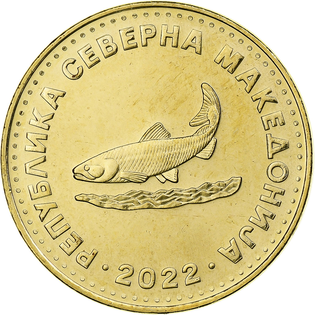 Macedonia, 2 Denari, 2022, Brass plated steel, MS(63)