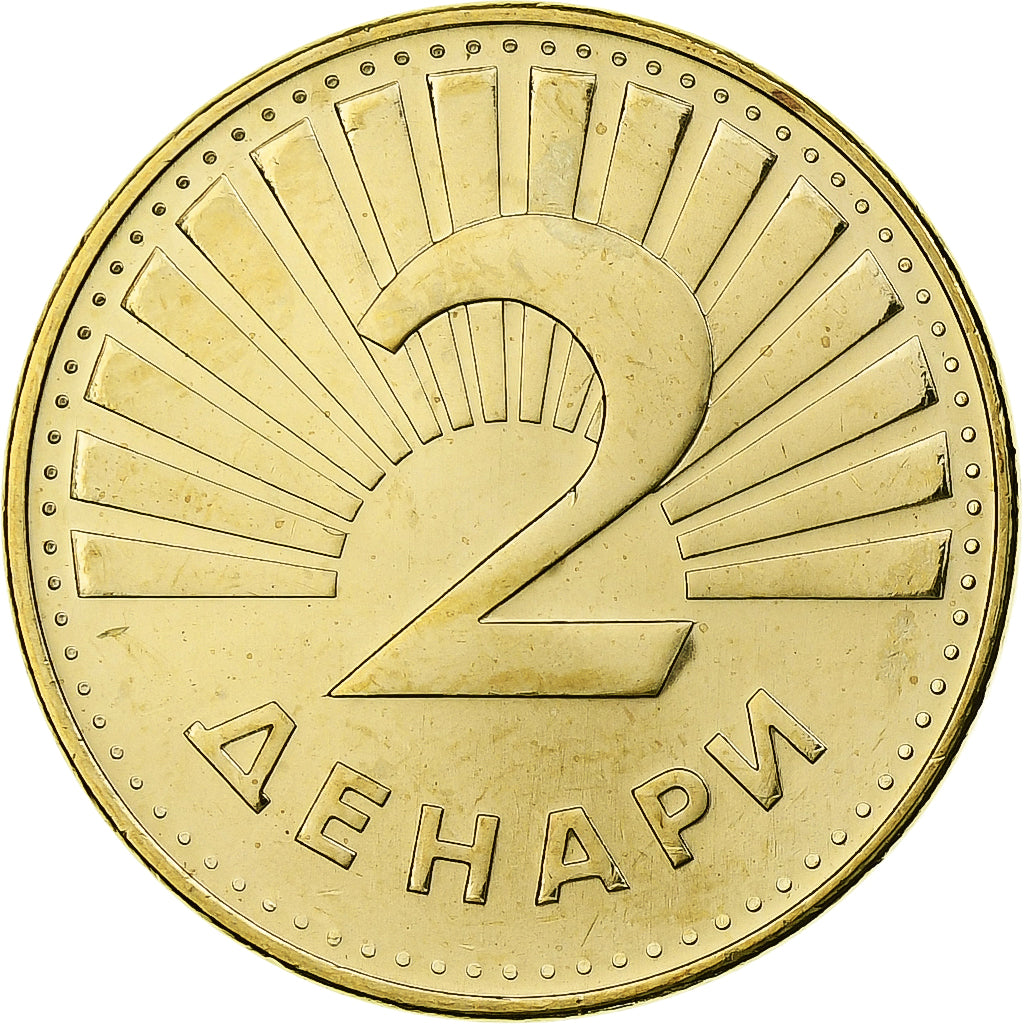Macedonia, 2 Denari, 2022, Brass plated steel, MS(63)