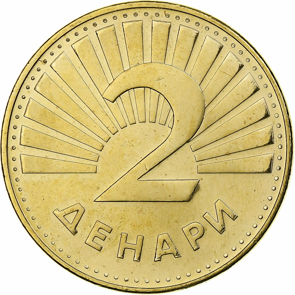 Macedonia, 2 Denari, 2022, Acciaio placcato ottone, SPL