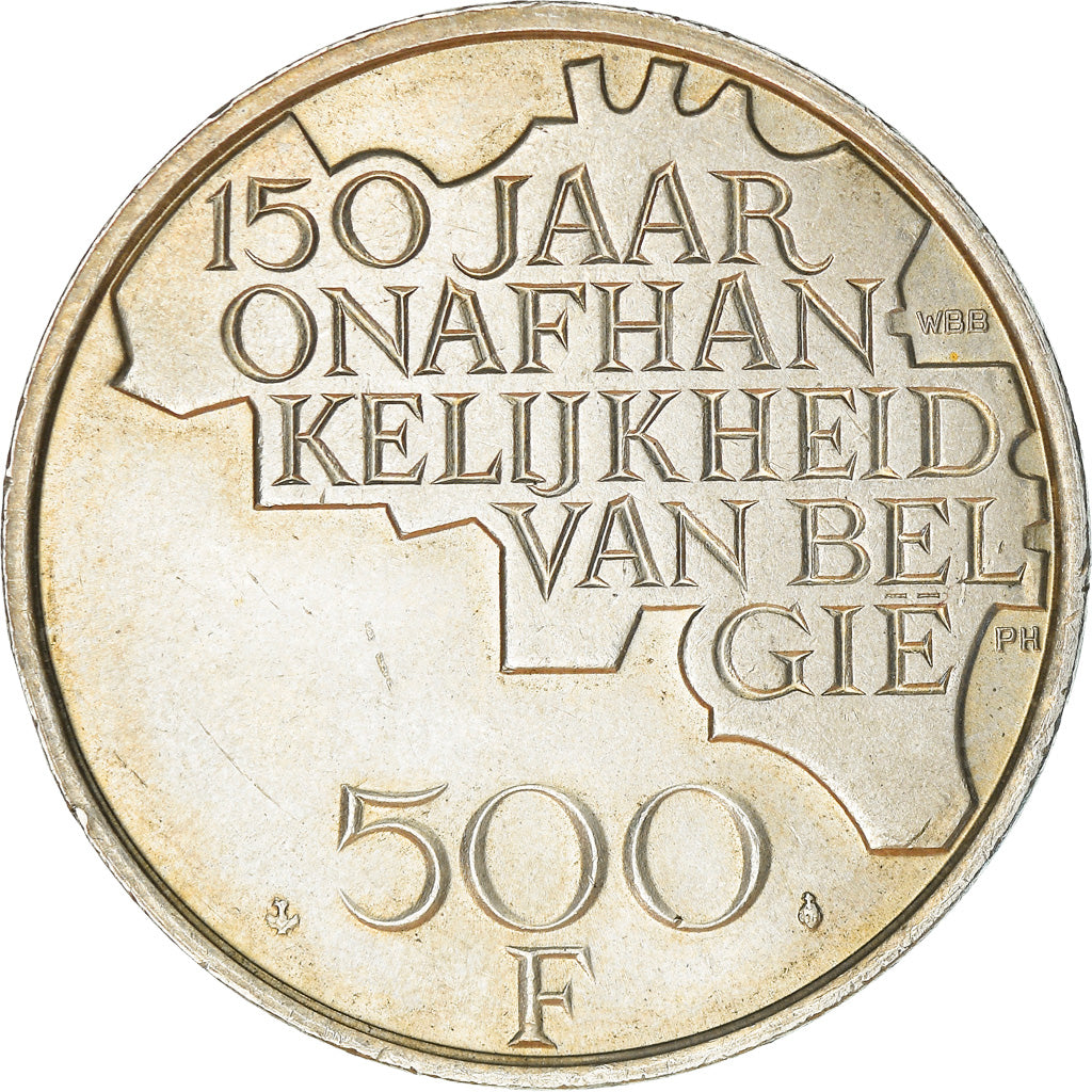 Coin, Belgium, 500 Francs, 500 Frank, 1980, Brussels, EF(40-45), Silver Clad