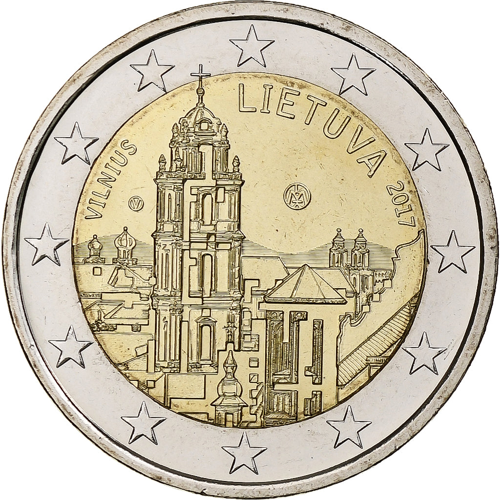 Litwa, 2 Euro, European Capital of Culture, 2017, Vilnius, Bimetaliczny, MS(63)