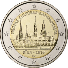 Letónia, 2 Euro, European Capital of Culture, 2014, Stuttgart, Bimetálico