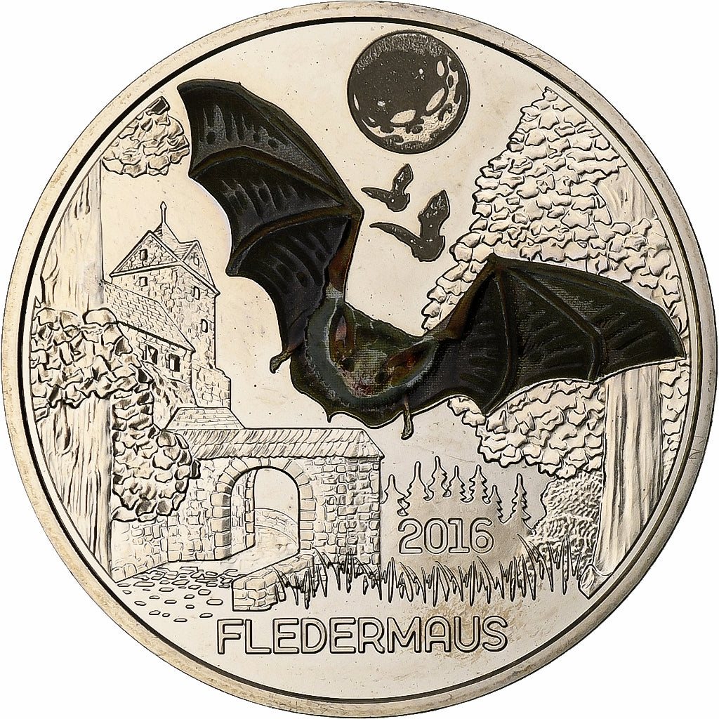 Austria, 3 Euro, Colorful Creatures - Bat, 2016, Vienna, Copper-nickel, MS(63)
