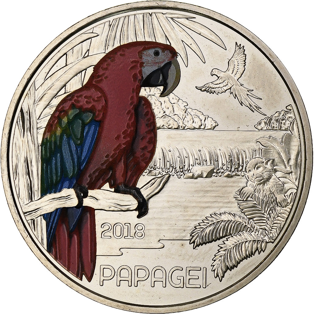Austria, 3 Euro, Colorful Creatures - Parrot, 2018, Vienna, Copper-nickel