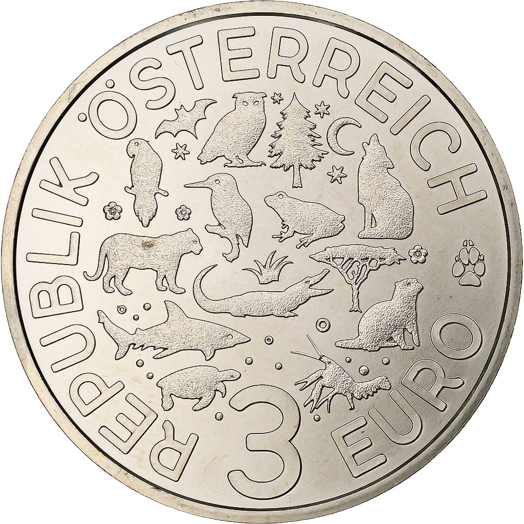 Austria, 3 Euro, Colorful Creatures - Shark, 2018, Vienna, Rame-nichel, SPL